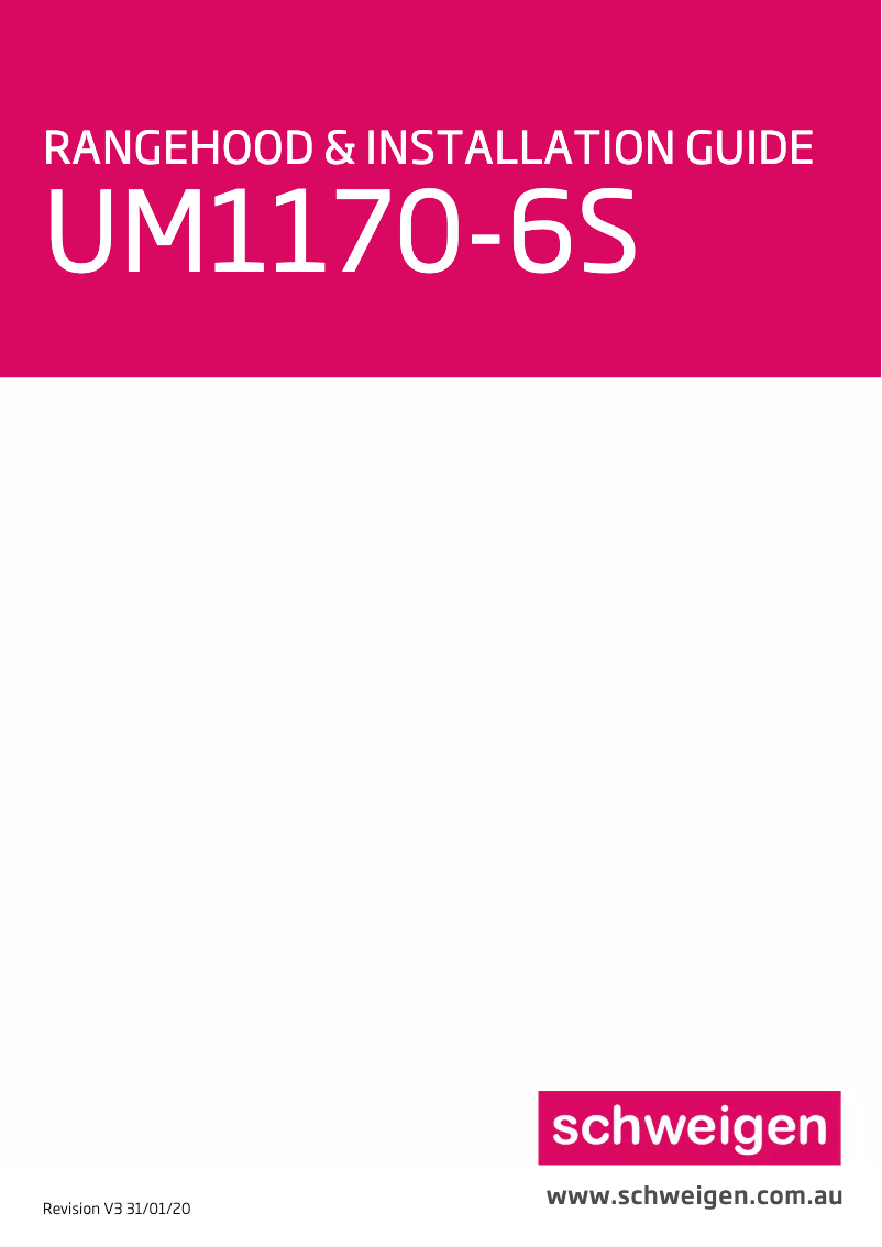 Page 1 de la notice Manuel utilisateur Schweigen UM1170-6S