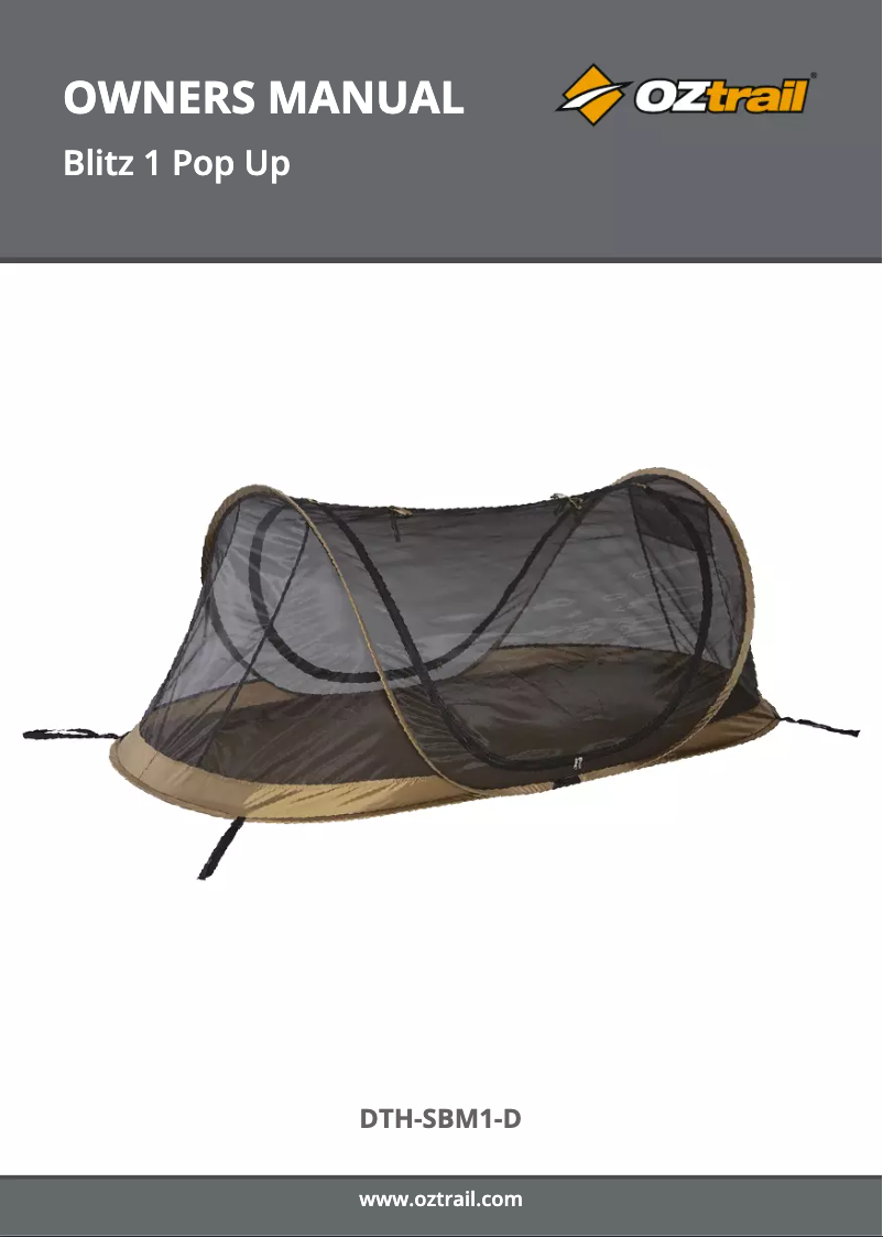 Page 1 de la notice Manuel utilisateur OZtrail Blitz 1