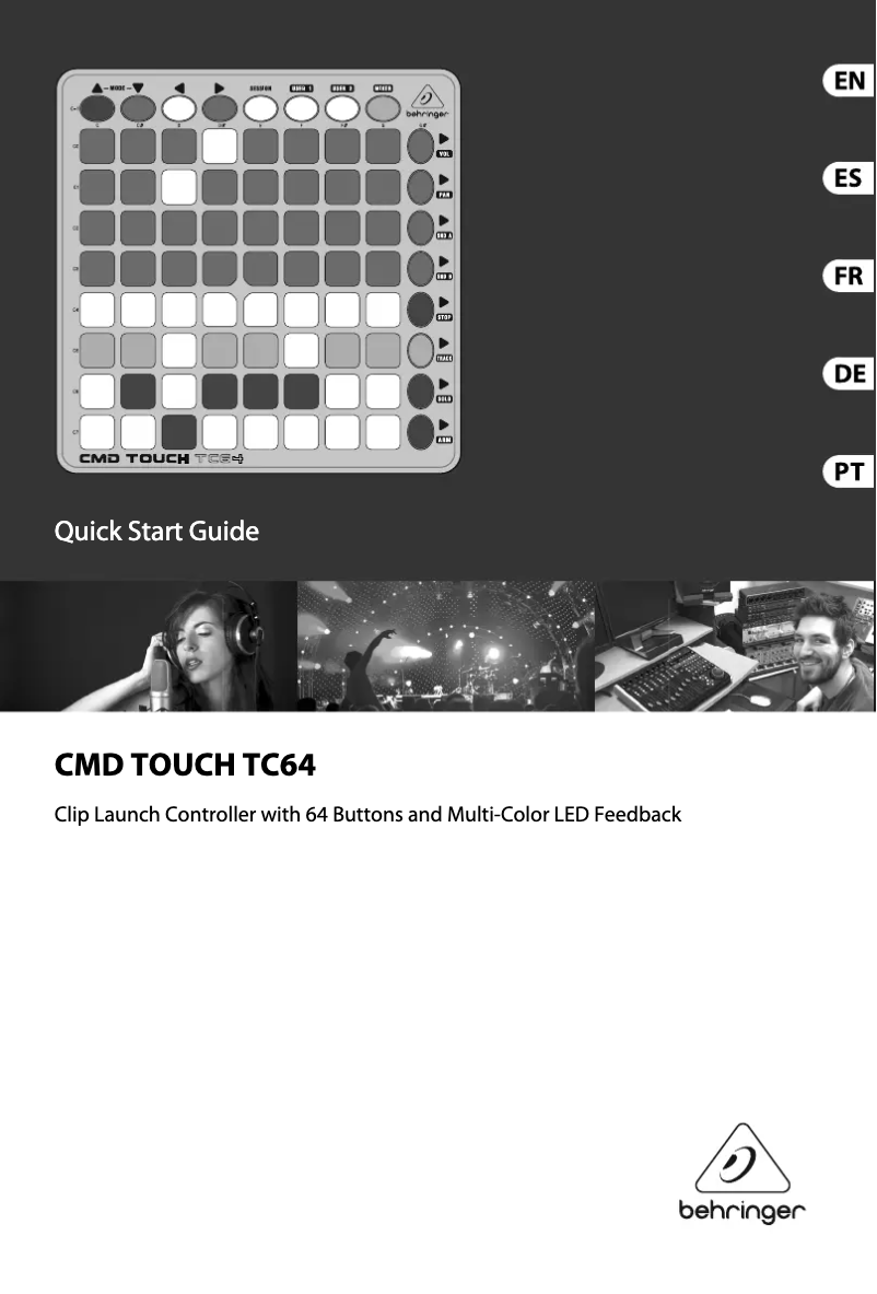 Página 1 del manual Guía de inicio rápido Behringer CMD TOUCH TC64