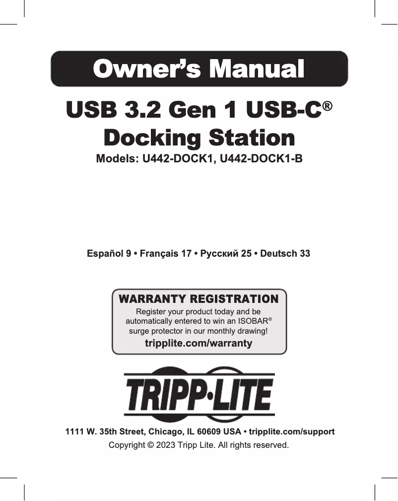 Página 1 del manual Manual de usuario Tripp Lite U442-DOCK1