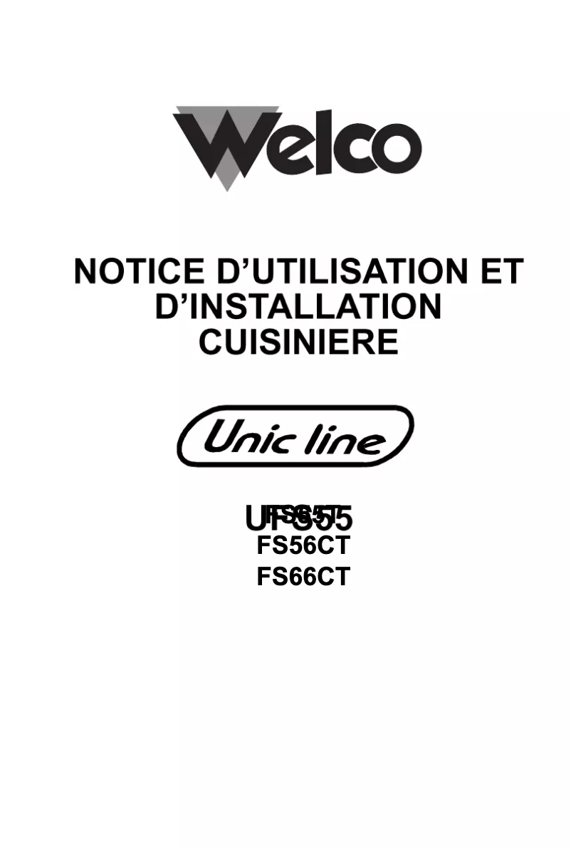Page 1 de la notice Manuel utilisateur Welco FS66CT