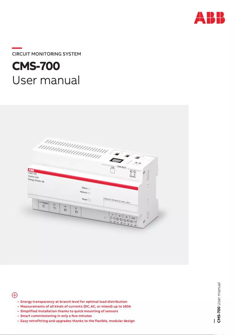 Page n°1 - Manuel utilisateur ABB CMS-700