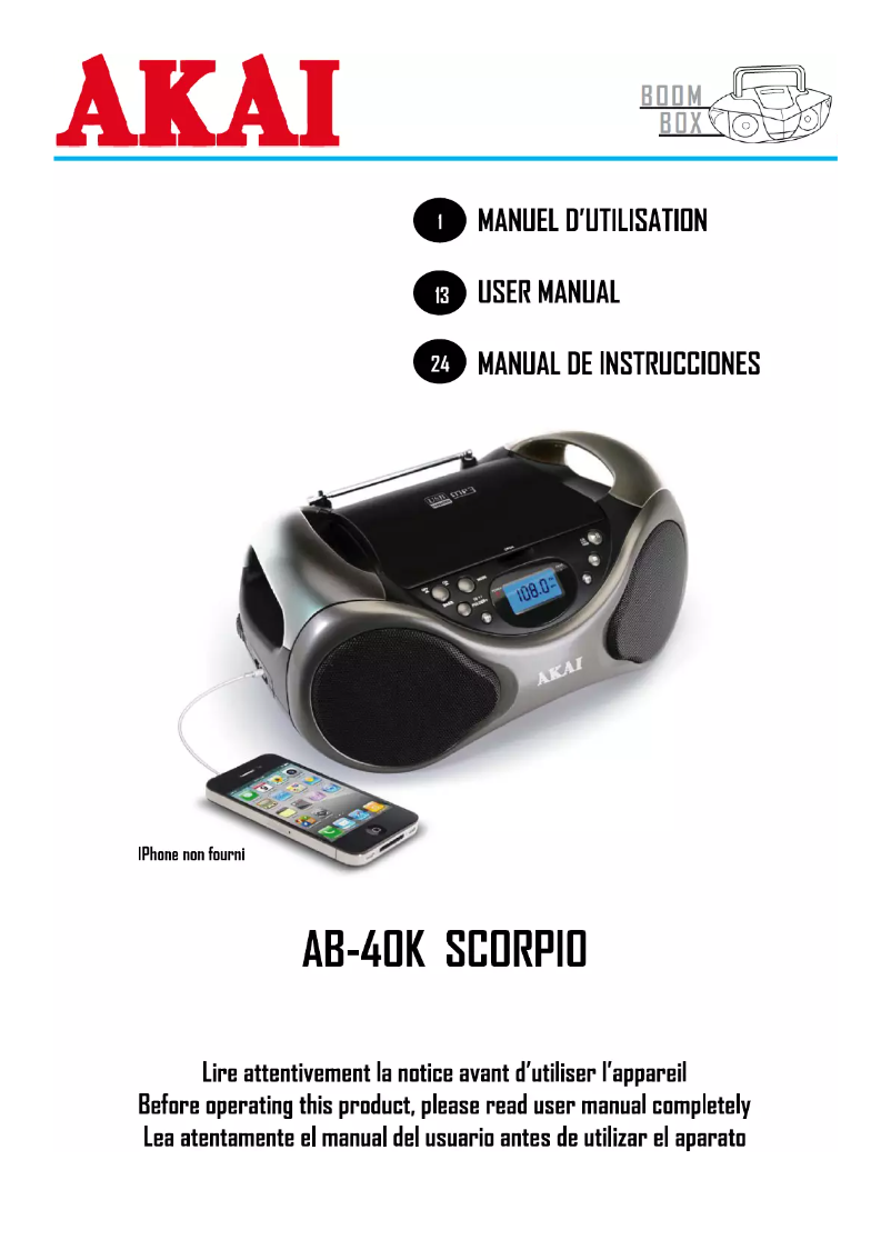 Image de la première page du manuel de l'appareil AB-40K