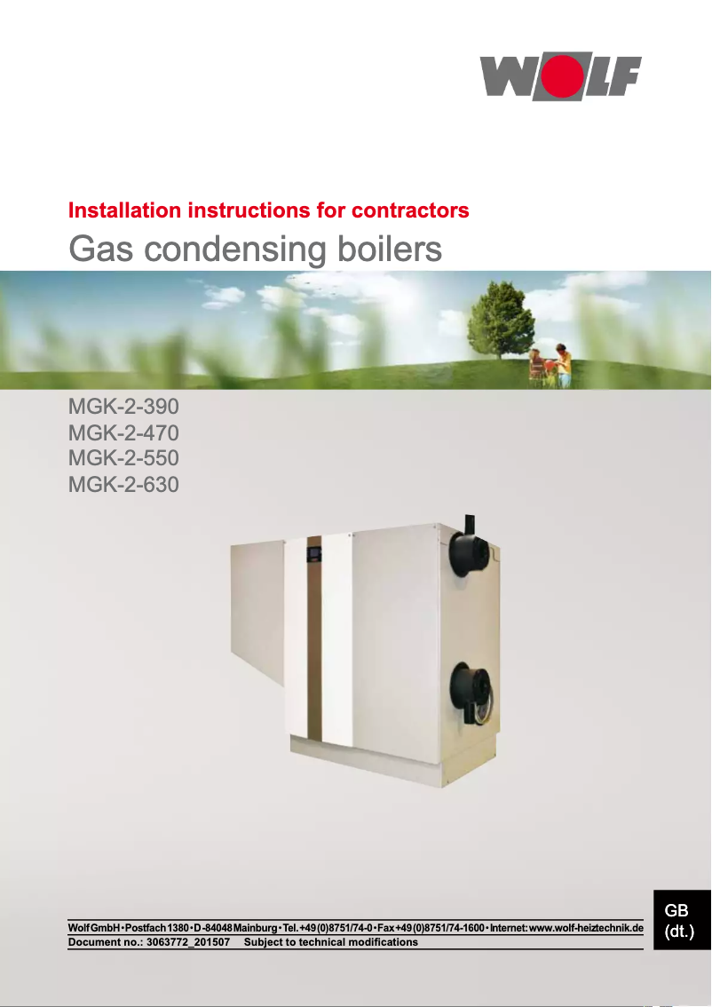 Page 1 de la notice Manuel utilisateur Wolf MGK-2-470