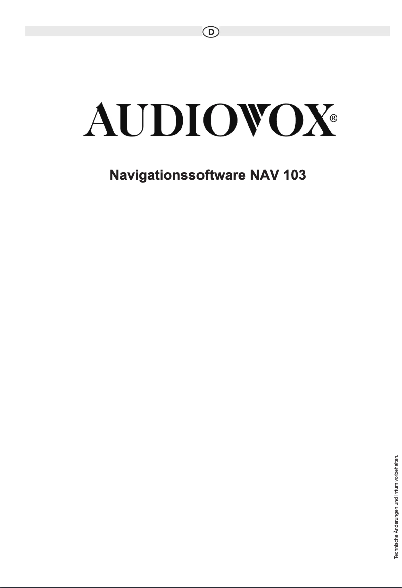 Page 1 de la notice Manuel utilisateur audiovox NAV 103