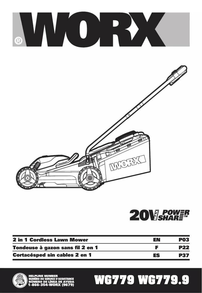 Page n°1 - Manuel utilisateur Worx WG779