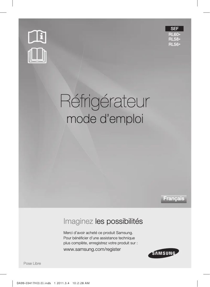 Image de la première page du manuel de l'appareil RL58GHESW