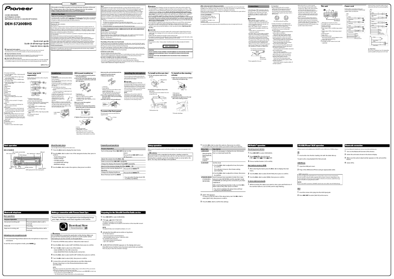 Image de la première page du manuel de l'appareil DEH-S7200BHS