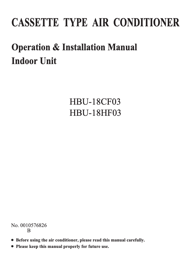 Page 1 de la notice Manuel utilisateur Haier HBU-18HF03