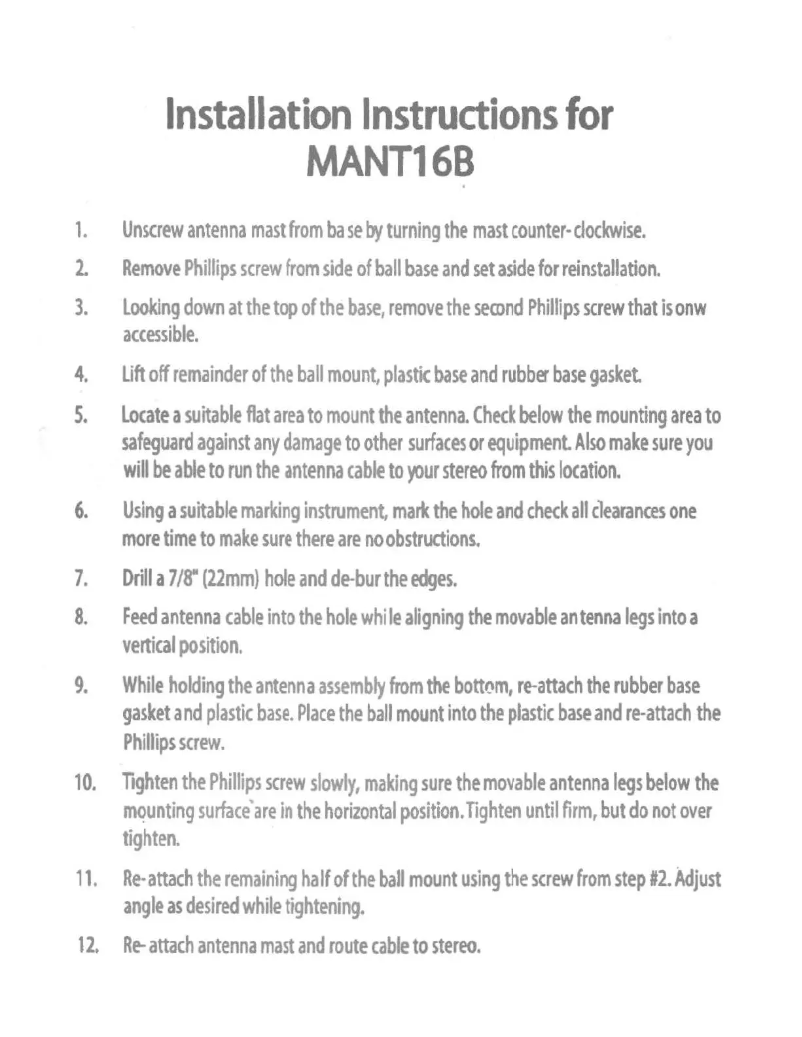 Page 1 de la notice Manuel utilisateur Dual MANT16W