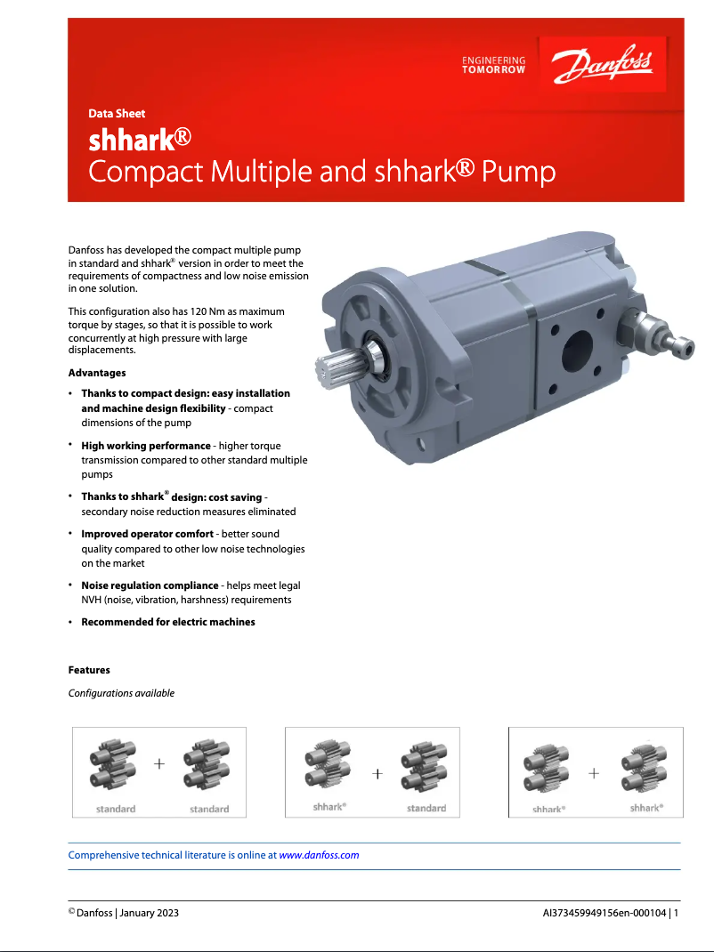 Page 1 de la notice Fiche technique Danfoss GearMe