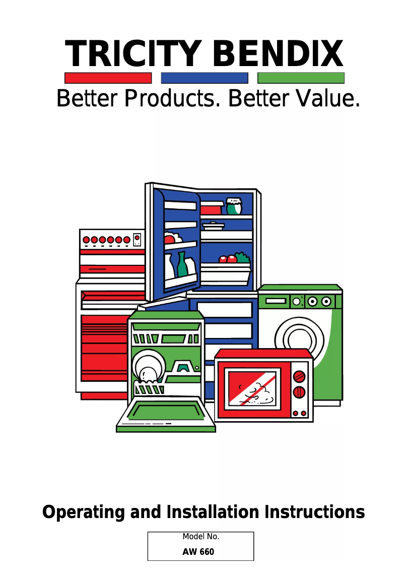 Page 1 de la notice Manuel utilisateur Tricity Bendix AW660