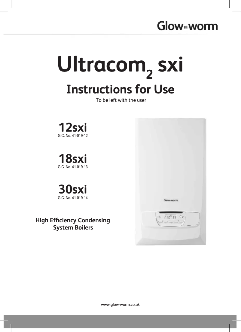 Page n°1 - Manuel utilisateur Glow-worm Ultracom2 12sxi