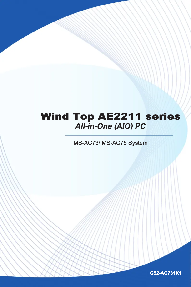 Page n°1 - Manuel utilisateur MSI Wind Top AE2211-038EU