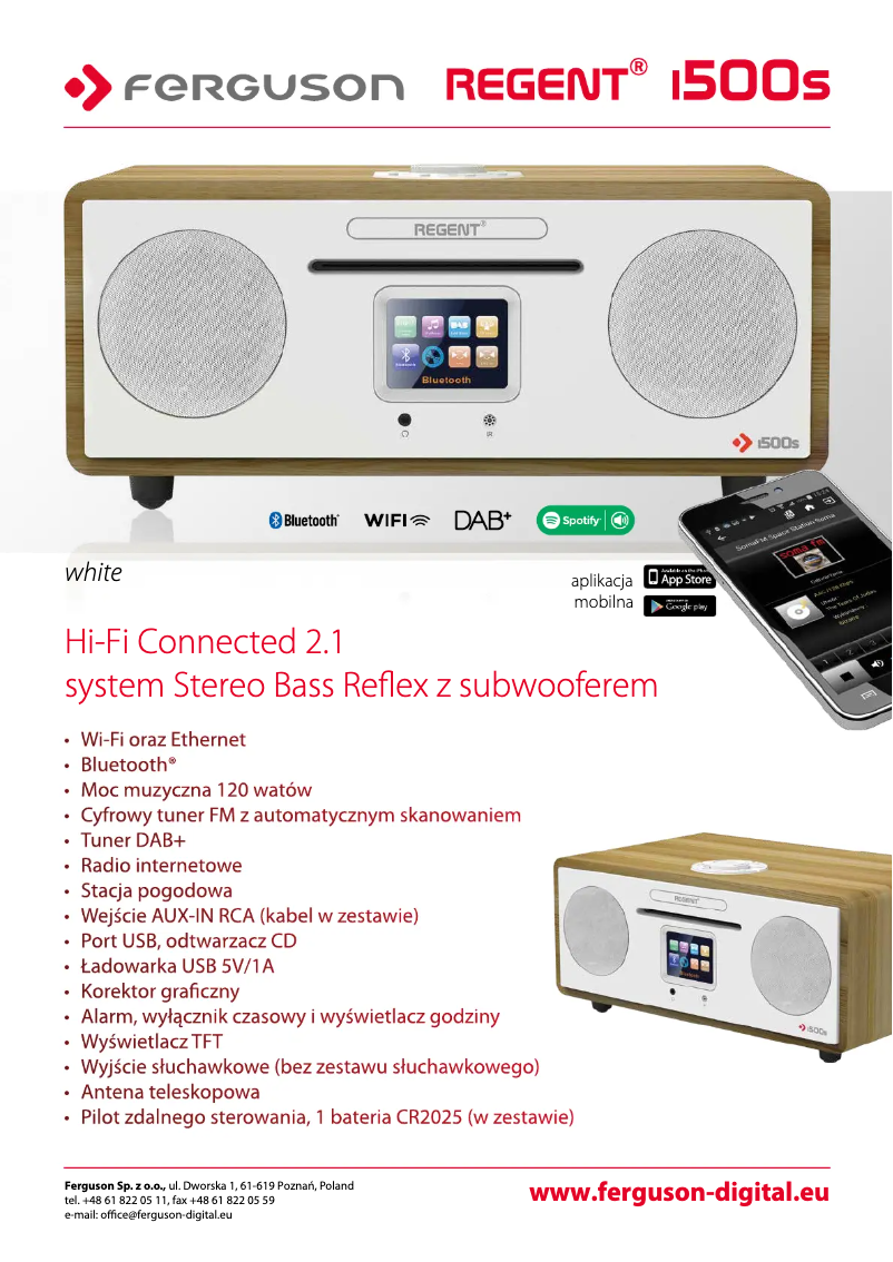 Image de la première page du manuel de l'appareil Regent i500s