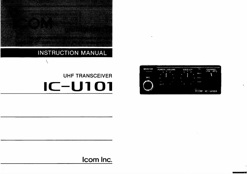 Page n°1 - Manuel utilisateur ICOM IC-U101