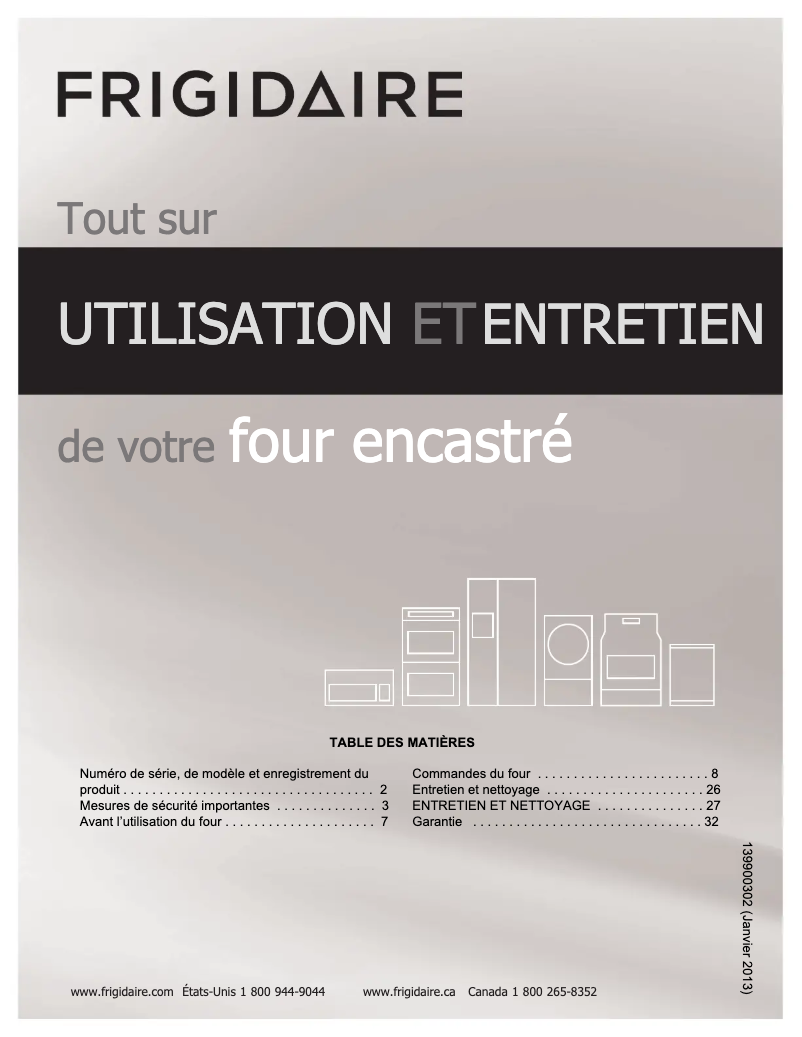 Page n°1 - Manuel utilisateur Frigidaire FGET3065PW