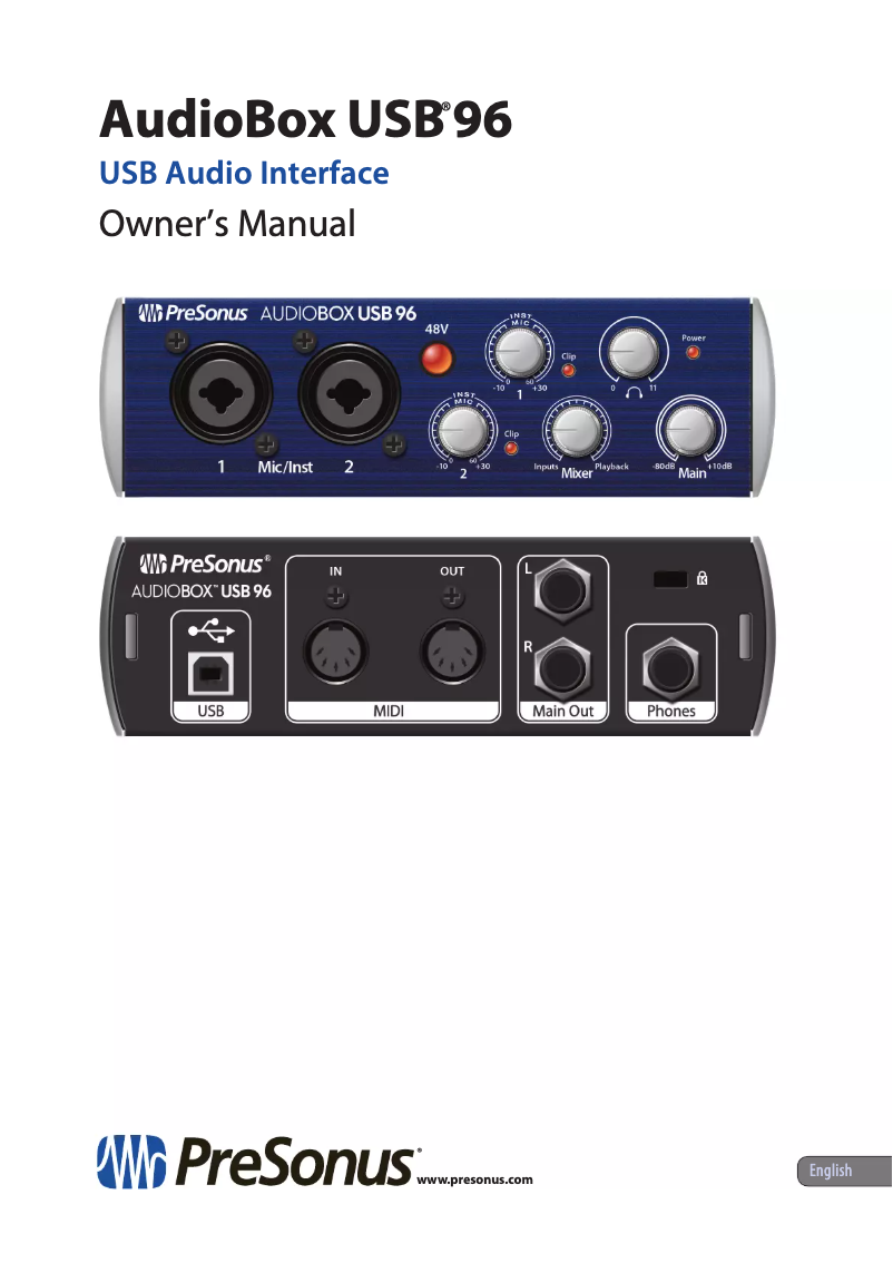 Page 1 de la notice Manuel utilisateur PreSonus AudioBox Studio Ultimate
