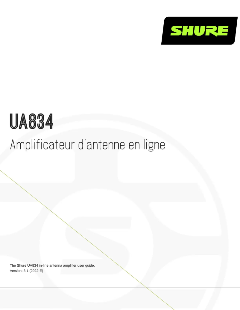 Image de la première page du manuel de l'appareil UA834