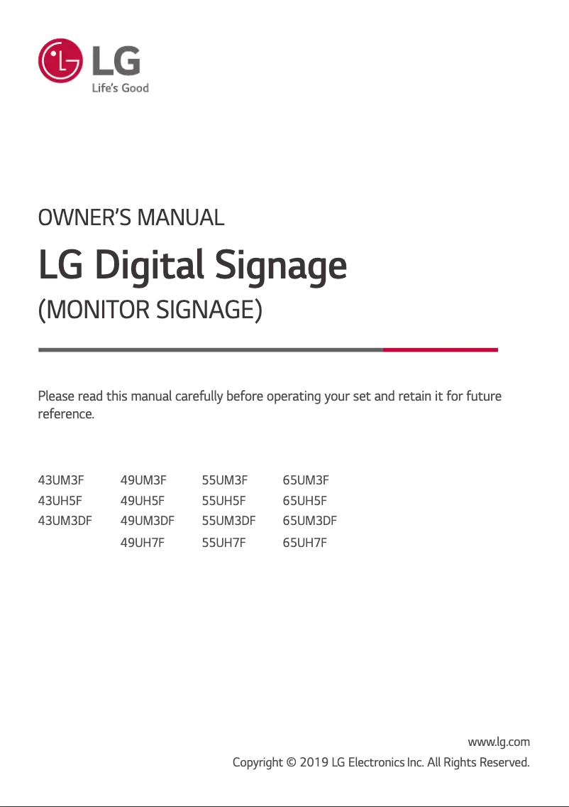 Página 1 del manual Manual de usuario LG UH5F