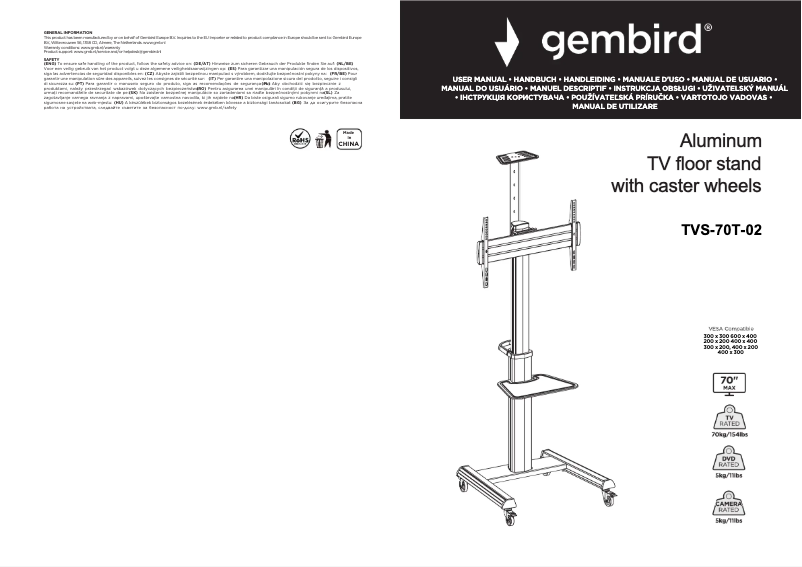 Página 1 del manual Manual de usuario Gembird TVS-70T-02