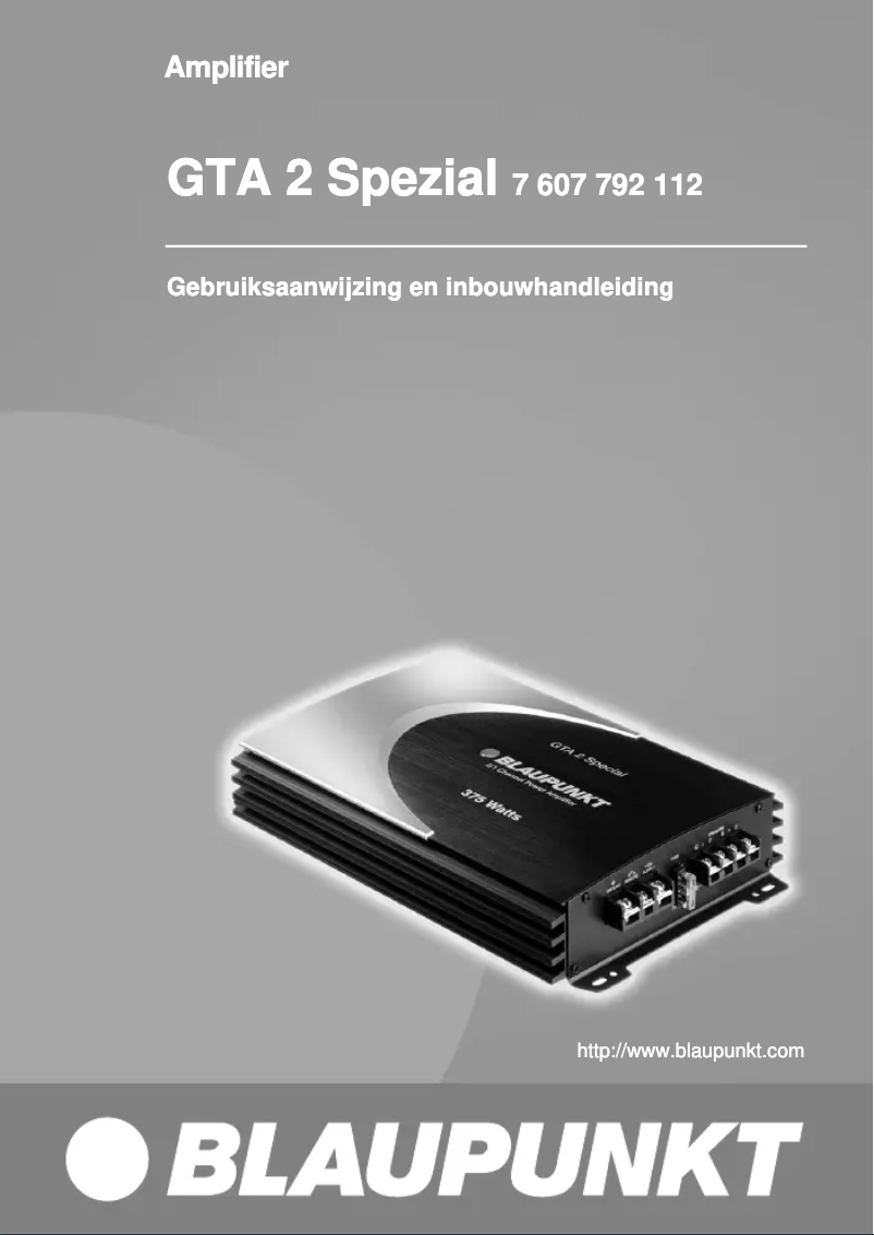 Image de la première page du manuel de l'appareil GTA 2 Special