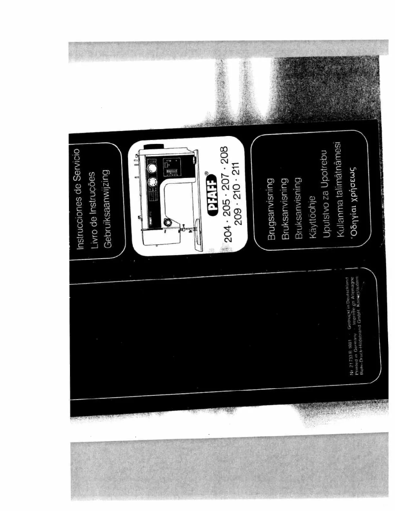 Page n°1 - Manuel utilisateur Pfaff 207
