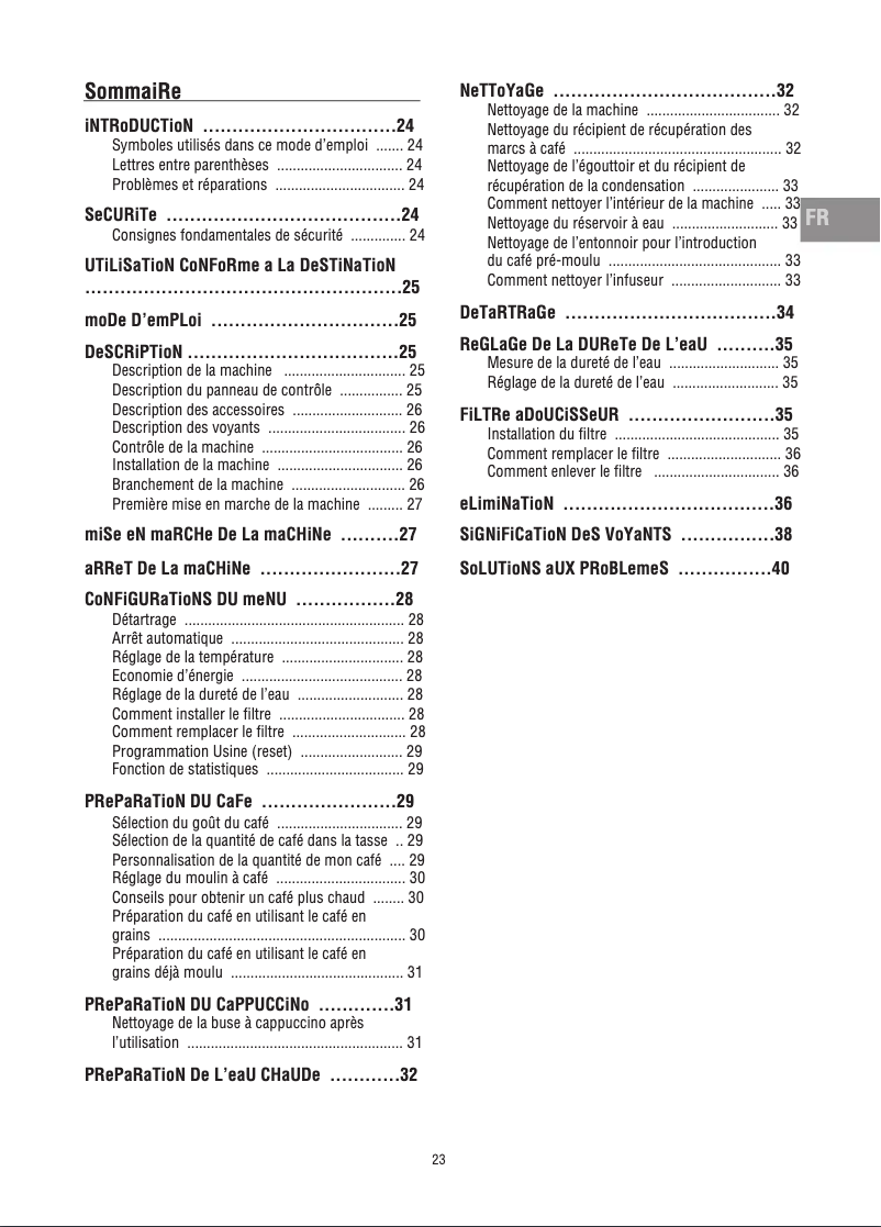 Page n°1 - Manuel utilisateur DeLonghi Intensa ECAM 23.210