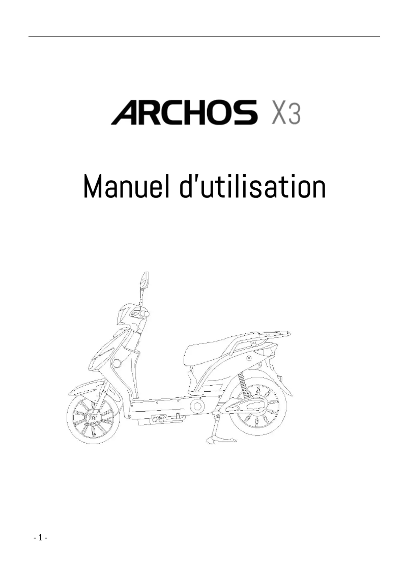 Page 1 de la notice Manuel utilisateur Archos X3
