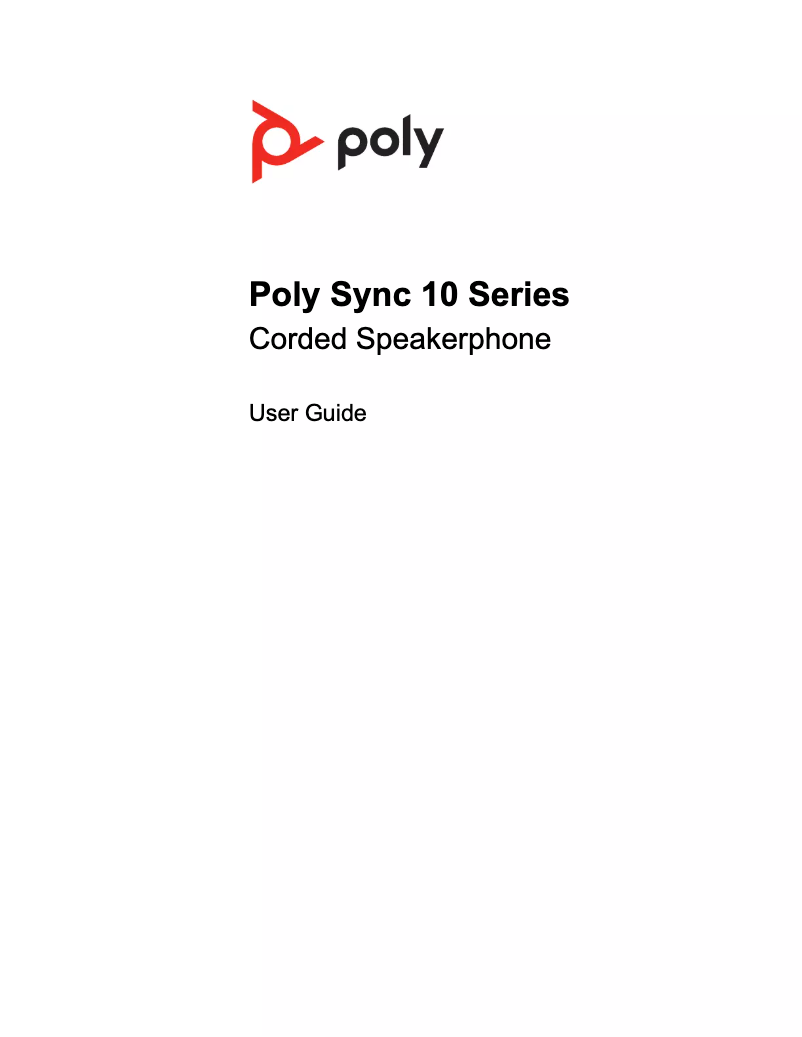 Page 1 de la notice Manuel utilisateur Polycom Sync 10