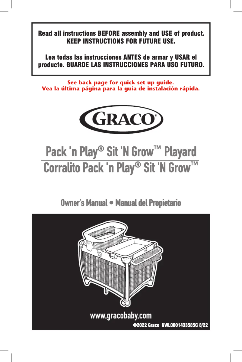 Página 1 del manual Manual de usuario Graco Pack 'n Play Sit 'N Grow Playard