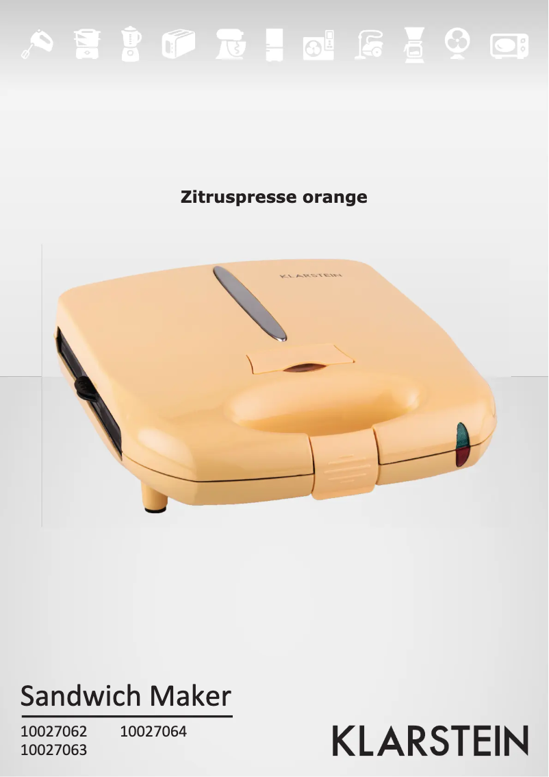 Page 1 de la notice Manuel utilisateur Klarstein 10027062