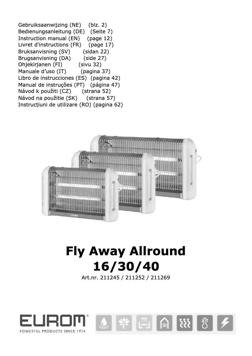 Page n°1 - Manuel utilisateur Eurom Fly Away 40 Allround