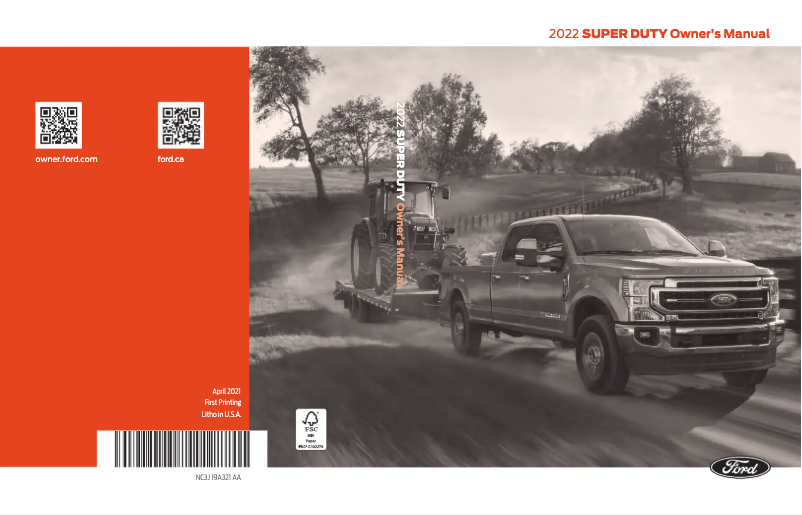 Page 1 de la notice Manuel utilisateur Ford Super Duty (2022)