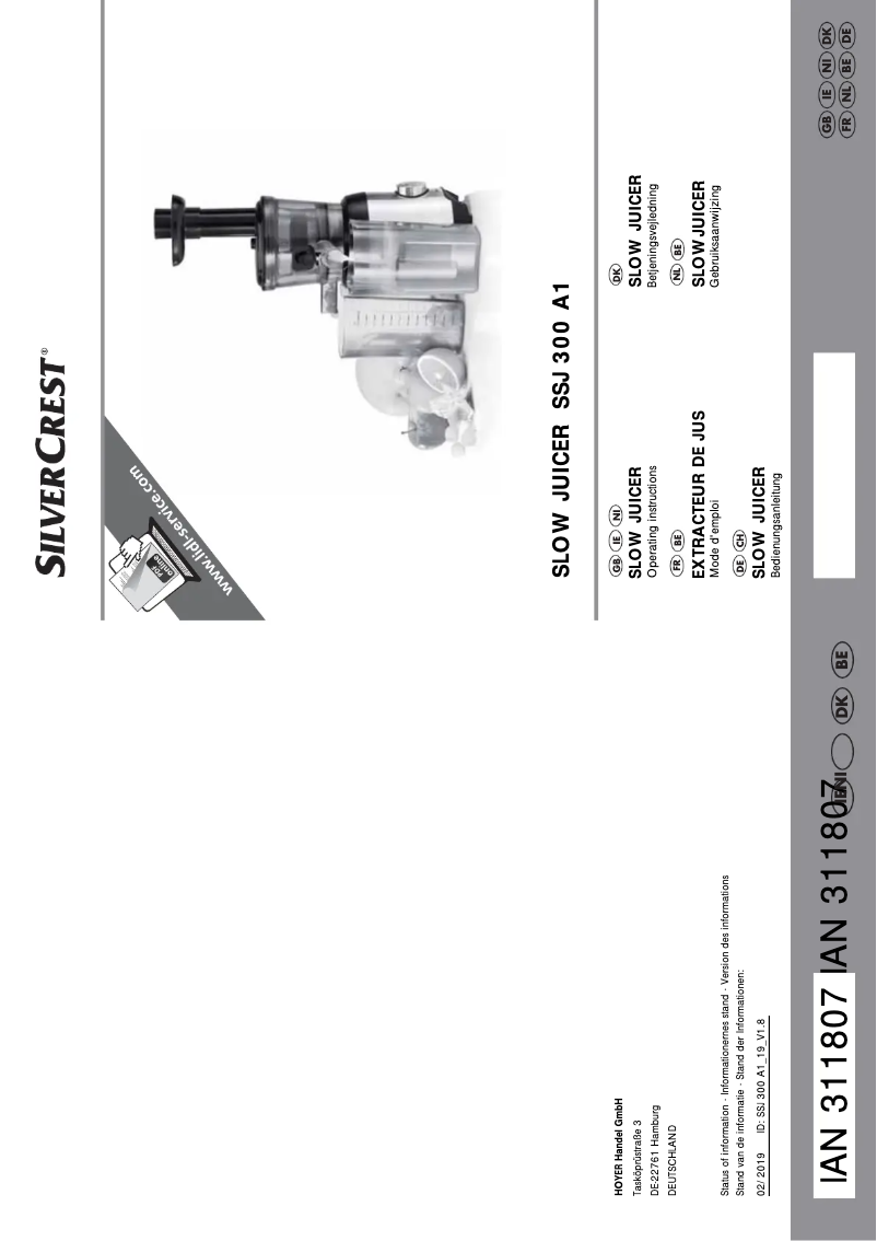 Page n°1 - Manuel utilisateur SilverCrest SSJ 300 A