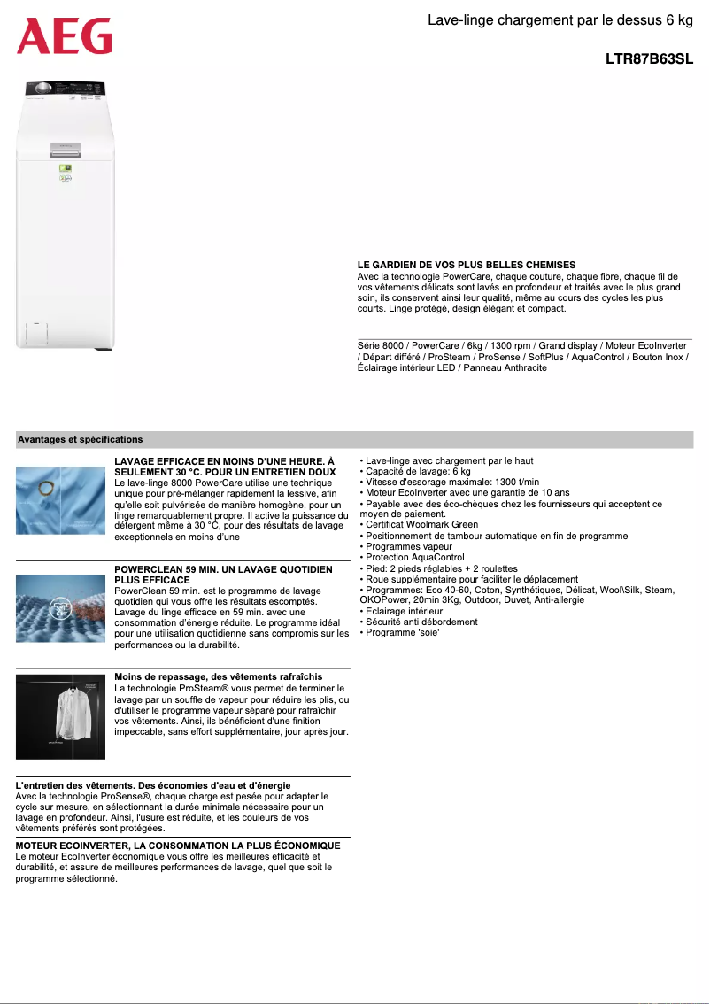Imagen de la primera página del manual del dispositivo LTR87B63SL
