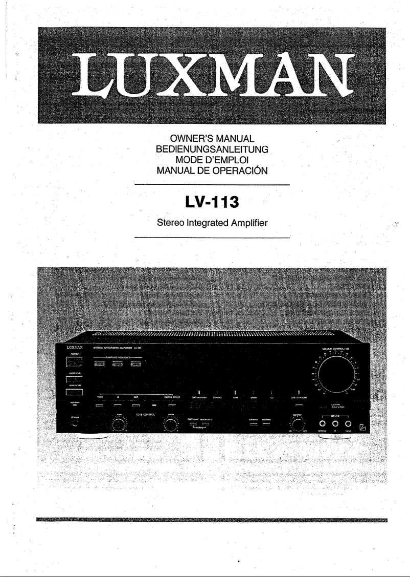 Page 1 de la notice Manuel utilisateur Luxman LV-113