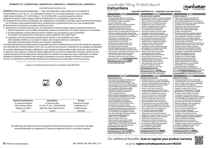 Page n°1 - Mode d'emploi Manhattan 462020