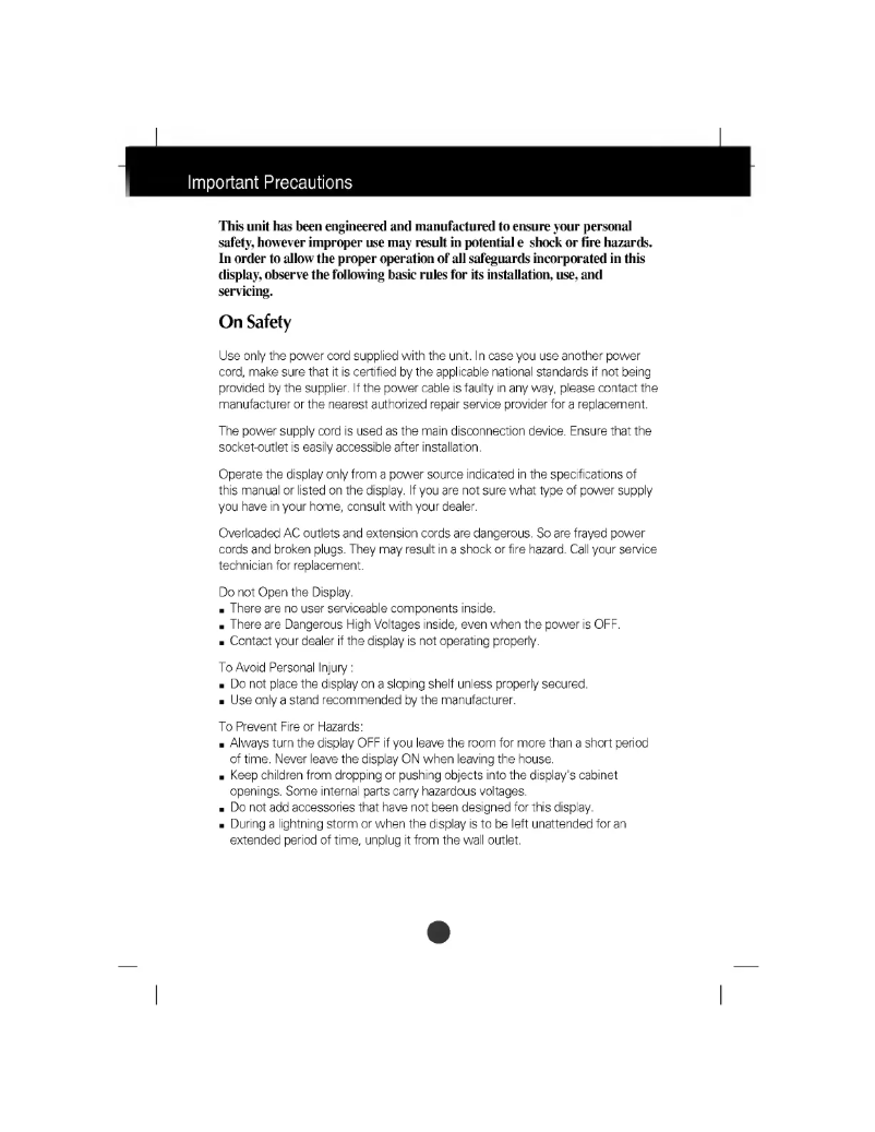 Page 1 de la notice Manuel utilisateur LG L1810M