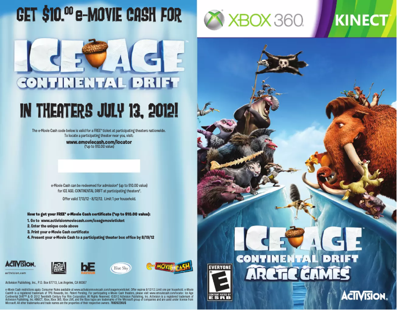 Page n°1 - Manuel utilisateur Microsoft Ice Age - Continental Drift (Xbox 360)