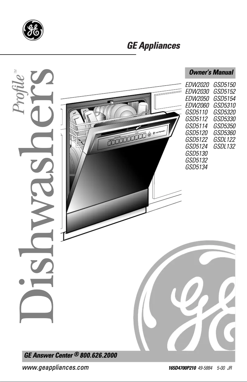 Page 1 of the manual Use and Maintenance Manual GE Profile Triton GSD5150FCC