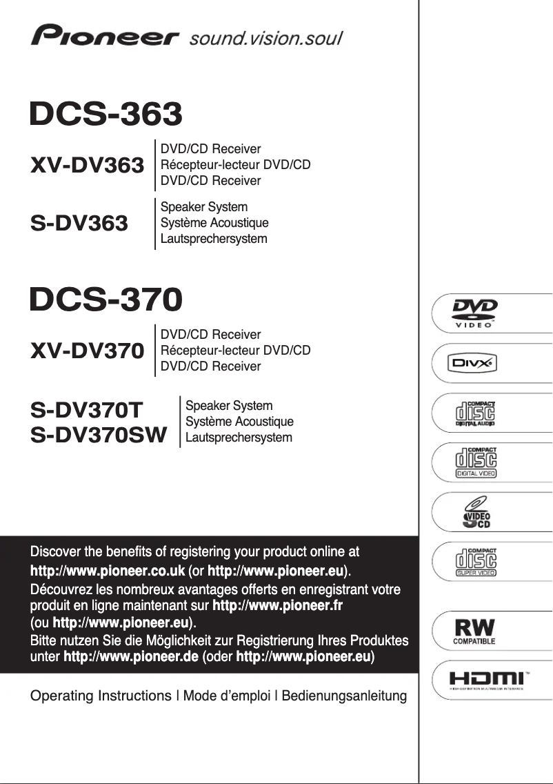 Page n°1 - Manuel utilisateur Pioneer DCS-370