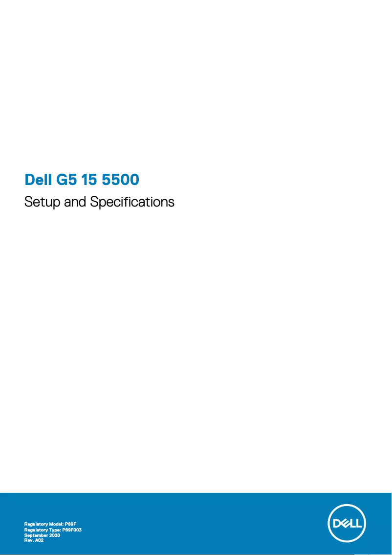Page n°1 - Guide d'installation Dell G5 15 5500