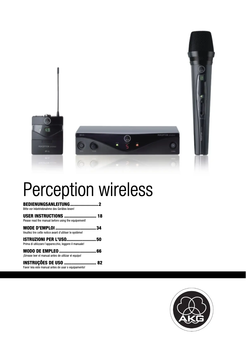 Page n°1 - Manuel utilisateur AKG SR45
