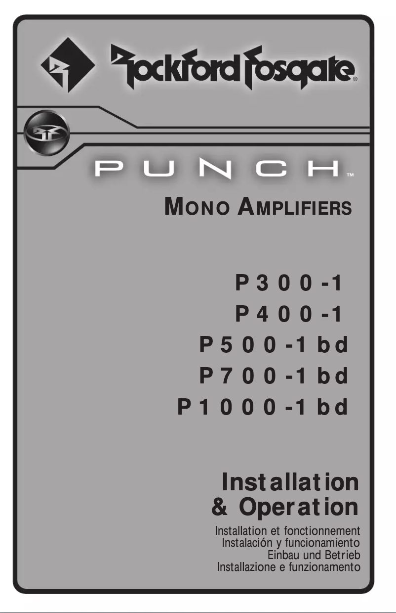 Image de la première page du manuel de l'appareil Punch P700-1bd