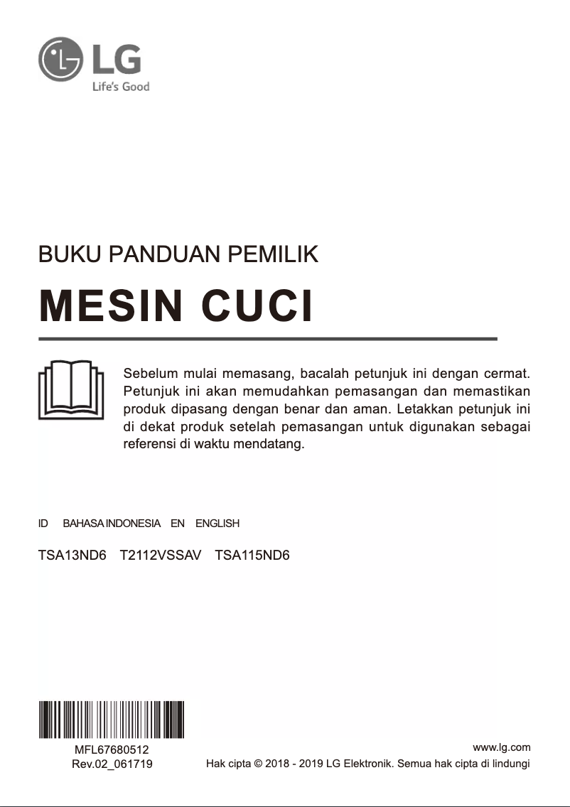 Page 1 de la notice Manuel utilisateur LG TSA13ND6