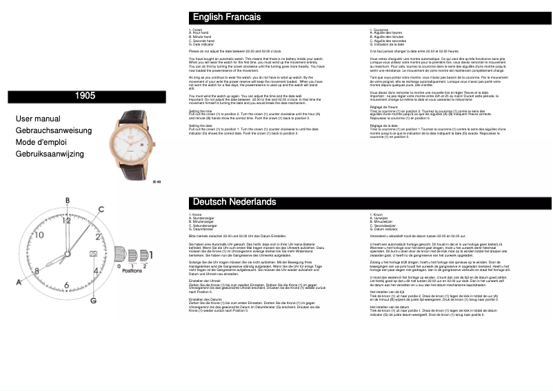 Image de la première page du manuel de l'appareil Taylor 1905