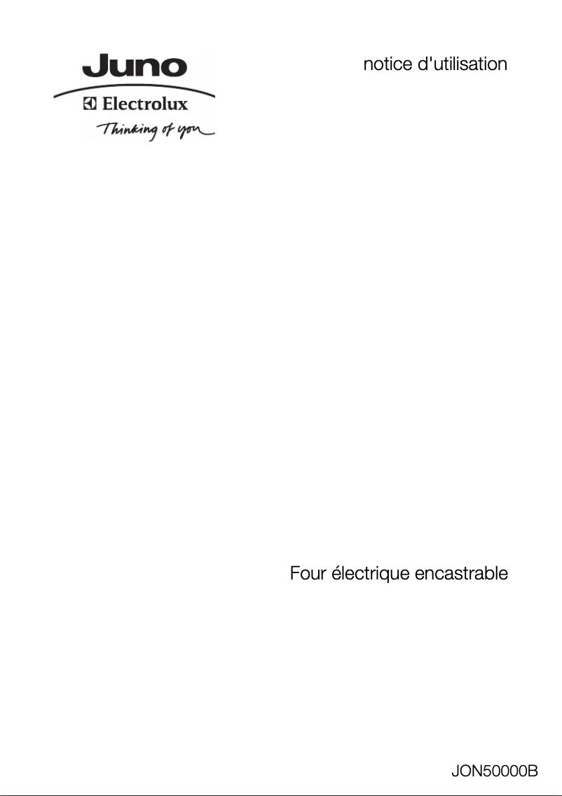 Page n°1 - Manuel utilisateur Juno Electrolux JON50000X