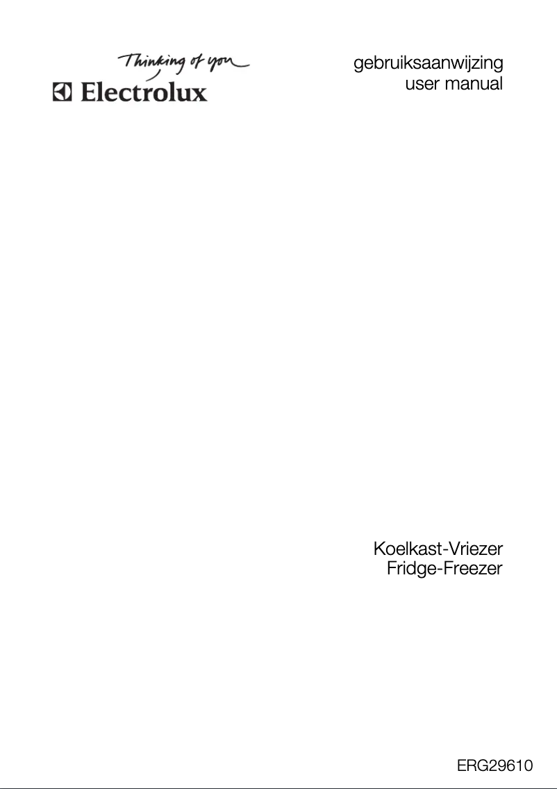 Page 1 de la notice Manuel utilisateur Electrolux ERG 29610
