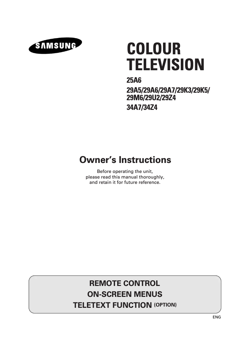 Page 1 de la notice Manuel utilisateur Samsung CS-29M6HT